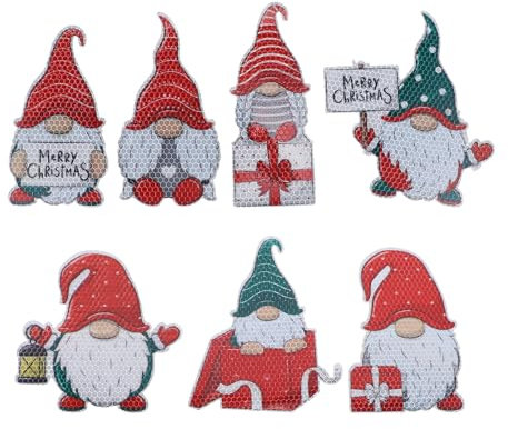 TOYANDONA 7Pcs Christmas Gnomes Refrigerator Magnets, Xmas Funny Gonk Magnets, Cute Cartoon Charater Refrigerator Stickers for Christmas New Year, Metal Door, Cabinets Home Decor (Assorted Color)