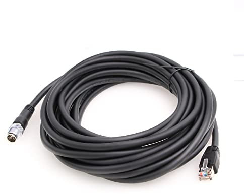 Eonvic Câble Ethernet blindé M12 X type 8 positions vers RJ45 étanche réseau industriel haute flexibilité pour Cognex (8 m, noir)