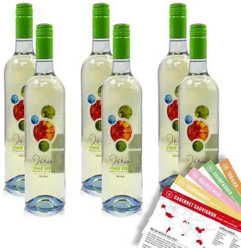 Verao Vinho Verde DOC, halbtrocken, sortenreines Weinpaket + VINOX Winecards (6x0,75l)