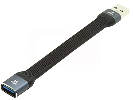 NFHK 10 Gbit/s USB 3.1 Typ A Buchse auf USB 3.0 Typ A Stecker Verlängerung Flach Slim FPC Datenkabel 13 cm für Laptop & Desktop