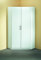 möbelando Eckschrank Runner aus Spanplatte in Weiß mit 2 Türen und 8 Einlegeböden. Abmessungen (B/H/T) 95x198x95 cm