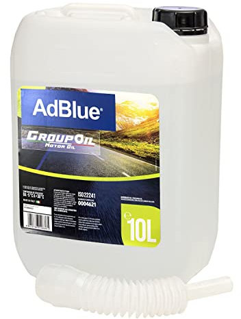 GROUPOIL - Adblue 10L per motori diesel, additivo per gas di scarico con tubo per facilitare il riempimento - Conforme alla ISO 22241 - compatibile con il sistema SCR - 100% made in italy