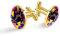 Personalisierte Gold Manschettenknöpfe für Smoking Hemd Geometrie Karneval, 20mm*20mm, Edelstahl, Künstlicher Quarz