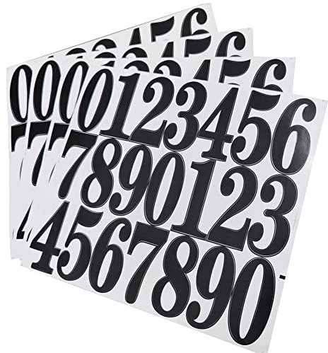 Black Vinyl Numbers Stickers 3 Inch Self Adhesive - Mailbox Numbers Sticker for Mailbox, Signs, Window, Door, Cars, Trucks, Home, Business, Address Number (4 Sets, 84 Pieces)