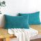 EMEMA Kordsamt Kissenbezug Dekorative Granulat Sofakissen Dekokissen Kissenbezüge Kissenhülle Couchkissen Überwurf Kissen Bezug Zierkissen für Couch Sofa Wohnzimmer 2er Set 30x50 cm Seeblau