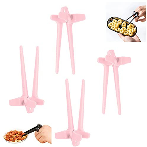 Fingerstäbchen für Gamer,4 Stück Fingerstäbchen für faule Finger Chopsticks, essen beim Zocken Hand-Free Snack-Finger-Essstäbchen,Für Gaming-Snack-essstäbchen Hilfsstäbchen für Gamer Sticks NEU(Rosa)