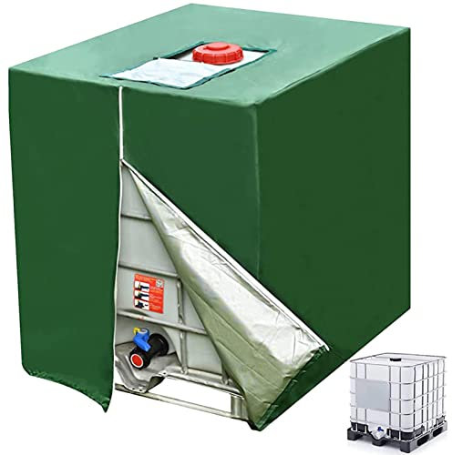 smashing Bache pour Cuve 1000L IBC, Réservoir d'eau, 420D Housse Réservoir IBC Résistante À l'eau, Couvercle Réservoir d'eau Anti-poussière Anti-UV avec Fermeture Éclair, 120x110x116cm