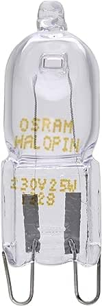 Osram Halopin 66725 Ampoule de four 25 W G9 transparente 230 V | Ampoule OVEN utilisable sur 200 °C | Blanc chaud