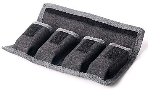 LXH DSLR Camera Battery Bag/Holder/Case Storage Protector with 4 Pocket Pouch for AA/AAA Battery and LP-E6 / LP-E8/LP-E10 LP-E12 / fw50/ f550 and More (1 Pack)