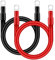 QIMEI-SHOP Cable Bateria 35mm² 50cm Cable Inversor de Batería 12V 2AWG Cables de Batería con M10 Terminales de Anillo para Automóvil Camión Moto Solar Marino Rojo y Negro 2 Piezas