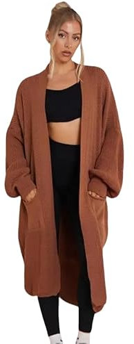 SAZ FASHIONS Balloon Sleeve Cardigan (One Size (6-24), Sienna)