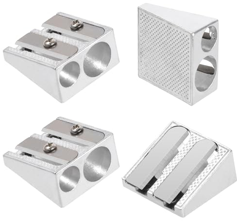 12 Stück Metall 2 Loch Bleistiftspitzer aus Magnesium - Doppelspitzer Mit Doppelklinge für Familie, Schule und Büro