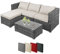 Montafox Poly Rattan Lounge Sitzkissen 8cm Gartenmöbel Ecklounge Frei Kombinierbare Elemente Ecksofa Gartengarnitur Garten Balkon Terrasse Outdoor, Farbe:Grau-meliert/Sandstrand