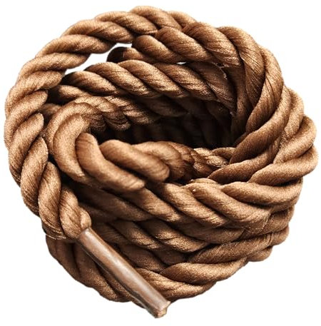 Fat-catz-copy-catz 1x Pair Unisex Brown Chunky Natural Cotton Thick Rope Cord Shoe, Sneaker, Trainer Fashion Laces - 150cm Length 7mm Width
