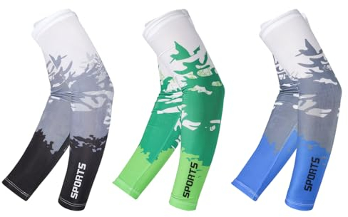 Jupsk 3 pares Mangas de brazo Hombres, Manga de brazo de protección UV Cubierta de brazos de enfriamiento Mangas de brazos de verano al aire libre Manga de protección solar