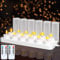 Glowtink 12pcs Rechargeable Tea Lights, LED Flameless Tealight Candles with Charging Station & Frosted Cups, Remote Control Tea Lights for Room Table Halloween Christmas Decor
