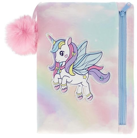 sarcia.eu Einhorn Notizbuch/Plüsch Tagebuch A5/64k mit Federtasche (Einhorn 5)