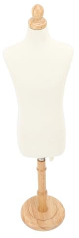 HOHXFYP Männlicher Mannequin-Torso, Höhenverstellbare Männliche Schneiderpuppe Mit 11,2 Zoll Rundem Holzständer, Feststeckbarer Mannequin-Körper-Torso für Design, Nähen Ausstellen