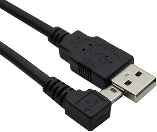 Mr. Gadget's Solutions 2 Metre Mini USB B 5 Pin Male Right & Left Angle 90 Degree To USB Data & Charger Cable For MP3 Players, Digital Cameras, And Gaming Consoles SmartPhones