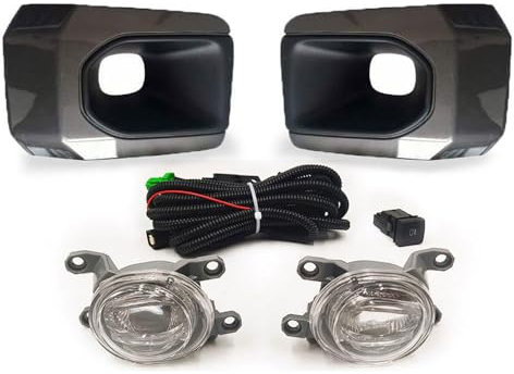 BAKUGO 1 Set Auto Nebels chein werfer Montage Front stoßlampe Abdeckung Grill Rahmen Bezel für Toyota Hilux REVO Rocco 2020-2023-White