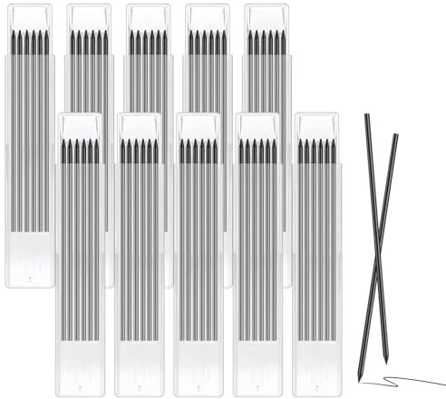 Votoko 60 Stück Bleistiftminen für Zimmermannsbleistift, Tischler Bleistift Ersatzminen, 2.8 mm Konstruktion Bleistift Ersatzminen, Solide Tieflochmarker Minen für Anreißen Architekt Zeichnen