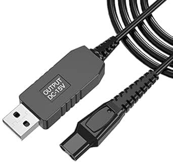 15V Charger Cable for Philips Shaver, USB Replacement Power Cord for HQ8505 Philips Razor Chargers, Norelco 9700, 9300, 8900, 6100, 5700, 5550, 3000, 3500, 4200, 4500 Electric Shavers Accessories