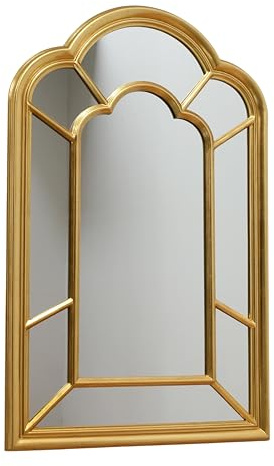 Espejo con Forma de Ventana Dorado 140x85 cm