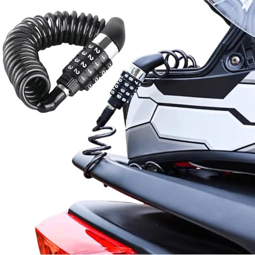 Lucchetto Bici Casco Moto, 4 Cifre Portatile Antifurto Casco Moto, ZDL