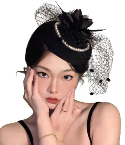 PLCPDM Taufhut für Damen, Fascinator, Hut für Pferderennen, Karneval, Teeparty, Hochzeitshut