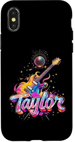 iPhone X/XS Taylor First Name I Love Taylor Groovy Birthday Girl Y2K Case