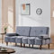 Furnify Schlafsofa, 193 cm, Loveseat-Schlafsofa mit abnehmbarer Armlehne, modernes Futon-Sofa, modernes Wohnzimmer-Sofa, wandelbares kleines Schlafsofa für Schlafzimmer, Wohnung, Büro, Samt, Grau