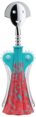 Alessi Anna G Liquid AM01A 6 - Tire-Bouchon Design, en AlkiPaper et Zamak Chromé, Phosphorescent, Multicolore