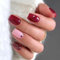 Red False Nails Short - 24PCS Square Valentine's Nails - Pink & Glitter Press on Nails - Fake Nails with Glue - Stick on Nails - Full Cover Nail Tips for Women Valentine's Day Gift