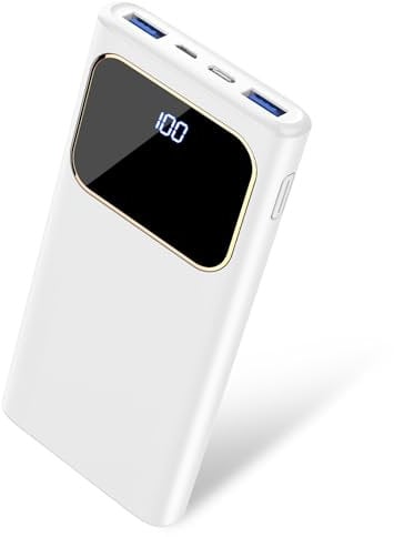 Power Bank High-Speed Charging 10000mAh, Portable Charger Dual Current Mode Phone Battery Pack with USB C Input & Output, PowerBank Triple 3A Long Life Recharge for iPhone Android iPad Samsung Xiaomi