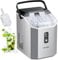 KOMORE Máquina para hacer hielo, máquina de hielo masticable de pellets de 15 kg/día lista en 5 minutos, máquina de hielo portátil con asa, cuchara de hielo y cesta, autolimpieza, cubierta superior