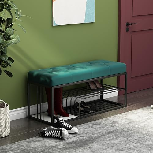 SOFACHEN Samt-Schuhregal-Bank, Schuhbankmit Stauraum, 3-stufige Schuh-Organizer-Aufbewahrungsbank Für Eingangsbereich, Flur, Wohnzimmer, Ende des Bettes(Color D,39.3(100cm))