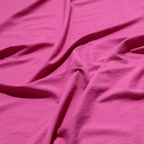 TOLKO leichter Microfaser Modestoff Dekostoff uni Stoffe zum Nähen Meterware Dekorieren | Blickdicht knitterarm | 165cm breit Bekleidungsstoffe Dekostoffe Vorhangstoffe Basteln Patchwork (Pink)