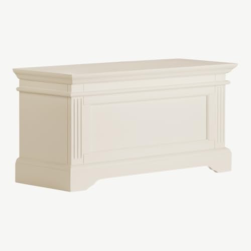 Gainsborough Blanket Box, White or Vintage Cream Ottoman Storage Trunk, Soft Close Hinge, Bevelled Edges, Carved Detailing, W90cm x H45cm x D35cm | Fully Assembled Bedroom Storage (Vintage Cream)