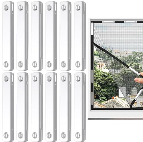 Iouyjiu Fermeture magnétique pour écran, clips magnétiques autocollants – Matériel de fenêtre pour chambre d'enfant, appartement, salon, camping-car, jardin, , école, patio, loft