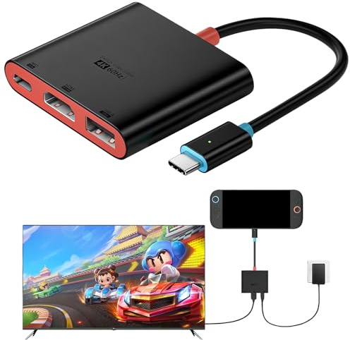 AriKroii Switch 2 TV Dock con Custodia in Alluminio,Portatile Base Support Compatibile con Nintendo Switch 2 Console,3 in 1 Docking Station Supporto 4K HDMI/USB 3.0/PD 100W Port, Dock Switch 2