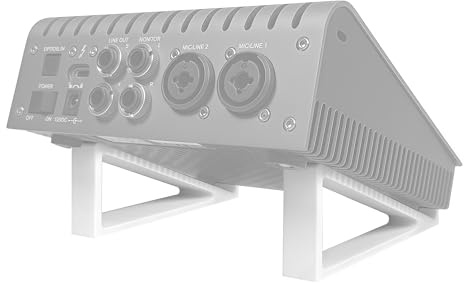 Musiin Audio Interface Stand compatible with SSL2+ MK2,ID14 MK2,Apollo X4 | Minimal design with solid triangle frame saves space and keeps your setup stable and professional(White)