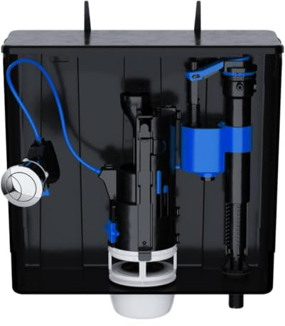 PlumbEZ Concealed Toilet Cistern – Universal Slimline Dual Flush WC Cistern with Dual Entry Fill Valve, Adjustable Flush Volumes & Mounting Bracket – WRAS Approved Concealed WC Frame Cistern