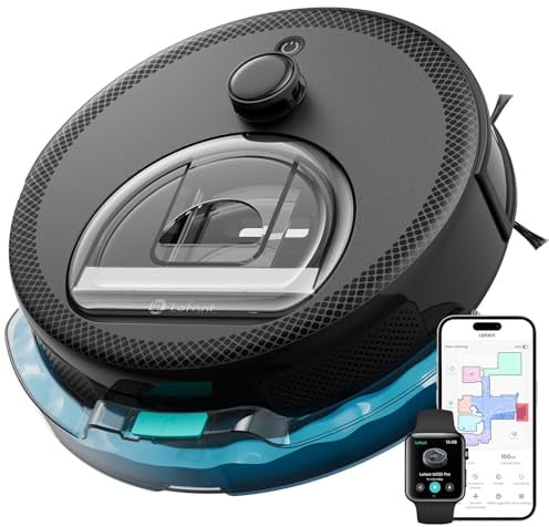 Lefant M330 Pro Robot Aspirapolvere Lavapavimenti con Mappatura, Aspirazione 5000Pa, 150min, Senza Grovigli, Navigazione dToF, Evitamento PSD, Ideale per Tappeti, Pavimenti Duri, Alexa/APP/WiFi, Nero