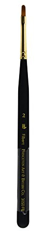 Princeton Mini-Detailer Paintbrush, Size 2, Black