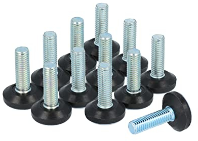 GLEITGUT 12 x Teflongleiter Mit Gewinde M8 Gleitfläche 22 mm Möbelgleiter PTFE Stuhlgleiter Möbelfuß Stellschrauben
