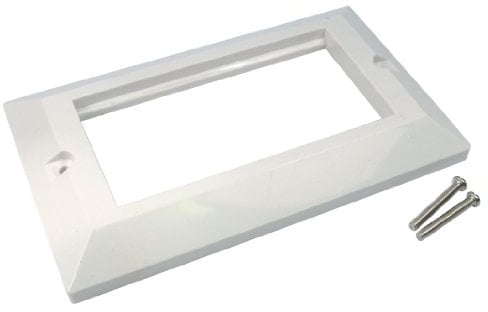 rhinocables Double Wall Frame RJ45 Faceplate LAN Patch Network Keystone for 50mm x 25mm Clip in Euro Modules Only UK Spec