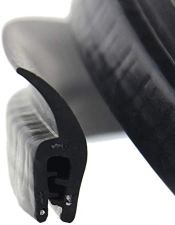 SMI-Dichtungsprofil DF3 für 1-2,5mm EPDM Vollgummi mit Stahleinlage selbstklemmend ohne Kleber - Kantenschutz mit Fahne oben Dichtung, Kantenschutzdichtprofil für Auto, Kofferraum (1 m)