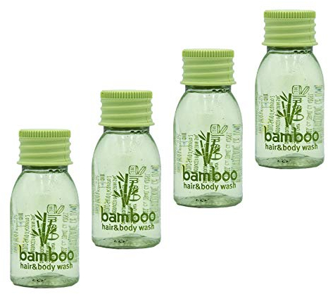 Awek.eu 100 Stück Hotel Einweg Shampoo&Duschgel bath&shower gel 2in1 Flasche 20ml Bamboo Serie