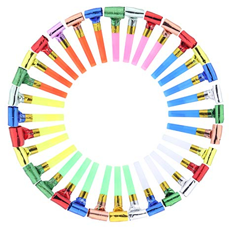 Siumir 100 PCS Partito Trombette Fischietto Divertente Extra Lungo Noisemakers per Festa di Compleanno, Festa di Capodanno, Banchetto