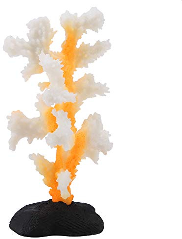 Smandy Corail Artificiel, Corail Lumineux de Silicone d'usine de Simulation pour la décoration de réservoir de Poissons Ornements d'aquarium(Jaune)